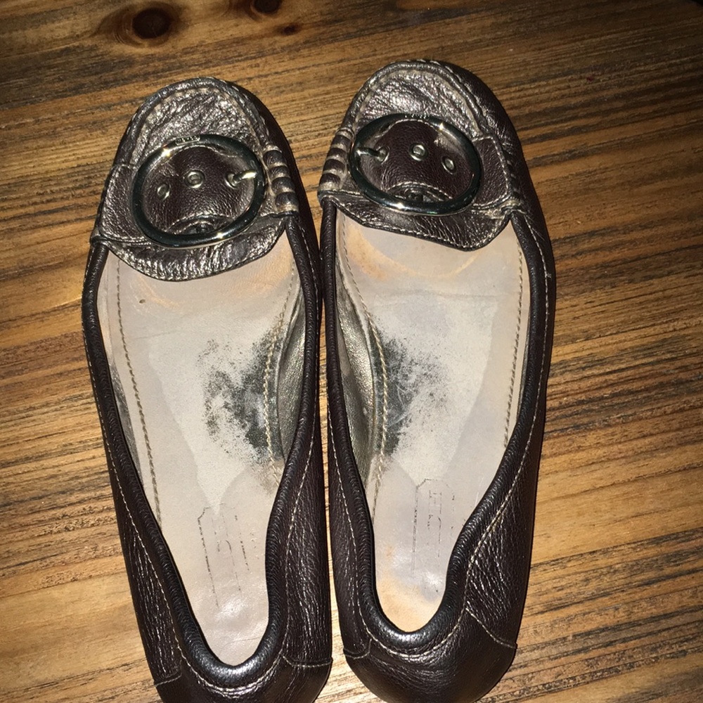 Silver Carly Flats by Coach